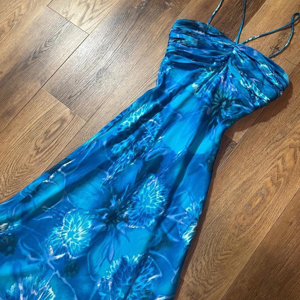 Vintage 90’s Silk Dress Burnout Dress Vintage Silk Dress Fairy Prom Floral